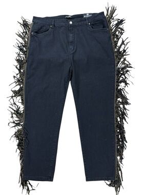 NWT Fashion Nova black jeans with western fringe size 3X